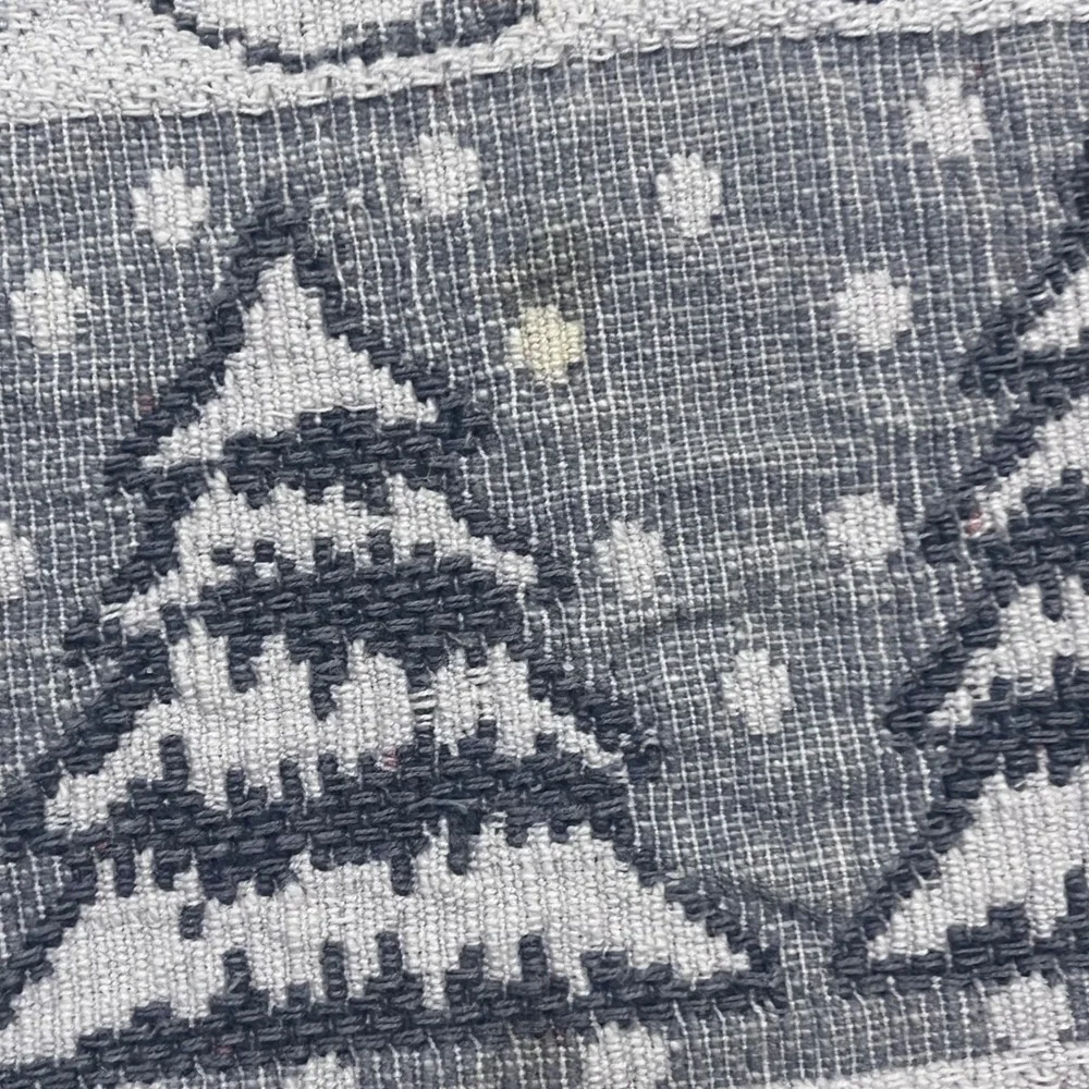Vintage‎ Snowman Christmas Tree Woven Tapestry Table Runner Fringed Blue 61